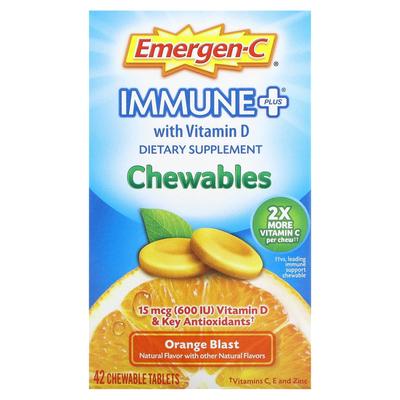 Immune Plus with Vitamin D, Orange Blast, 42 Chewable Tablets