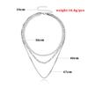 Hip-hop Geometric Exaggeration Multi-layer Necklace Female Punk Popular Short Necklace Necklace