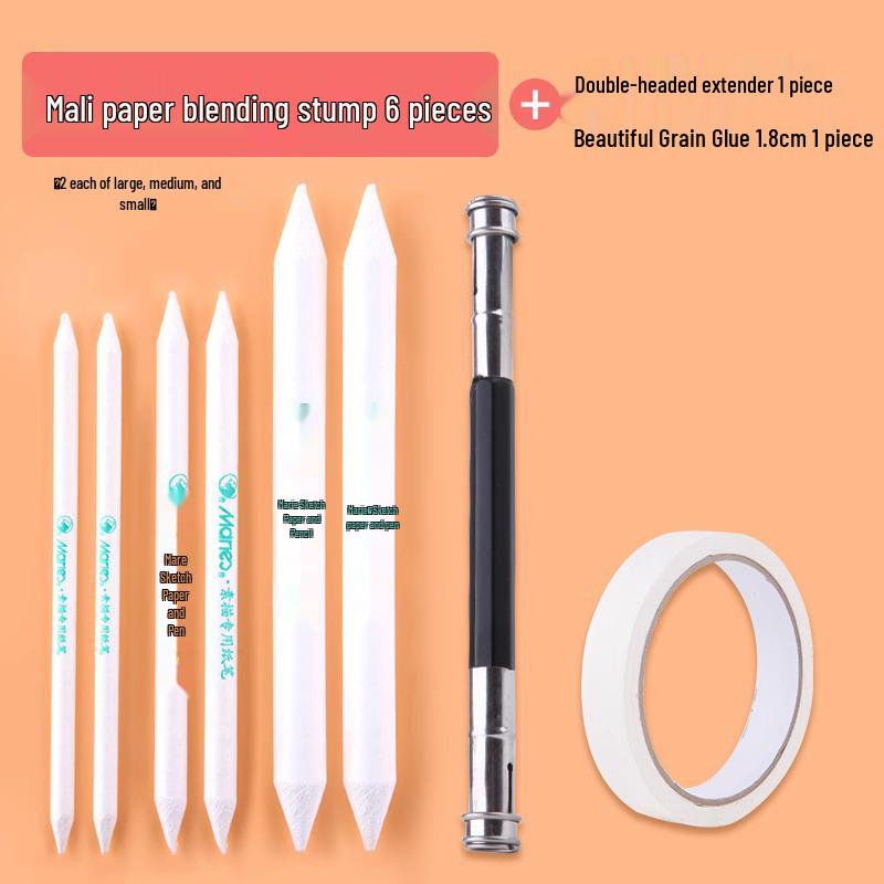 Mali Kunststudenten Set: Skizzenpapier, Wischstift, Highlight-Wischstift, Großes Zeichenpapier, Knetradiergummi