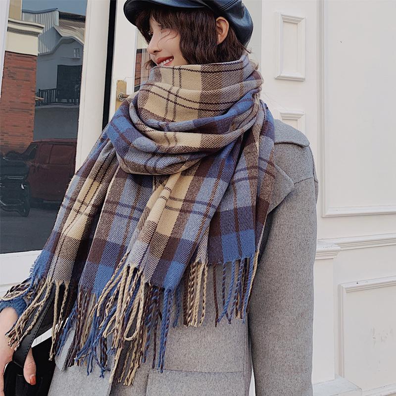 New Free  Cashmere Women Scarf Winter Plaid Fringed Scarve Pashmina Mujer Femme Foulard Bufanda Long Wrap Shawls Unisex