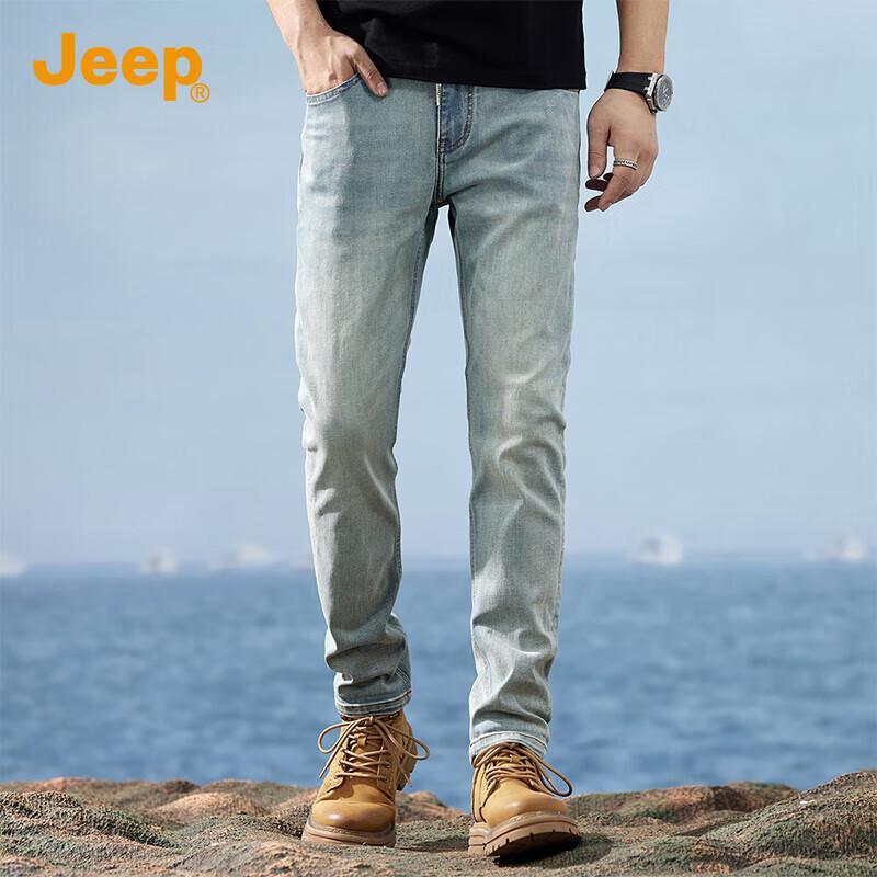 

JEEP Men s Washed Distressed Straight-Leg Jeans 38