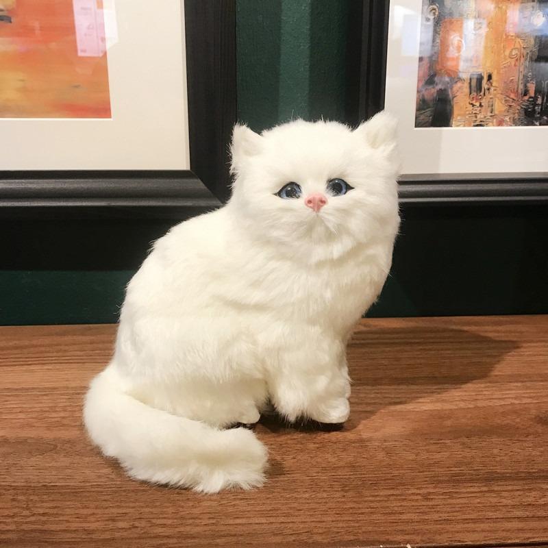 Simulation Cat Plush Toy Doll Desktop Ornament Photography Props Window Decoration Birthday Gift Cute Cat