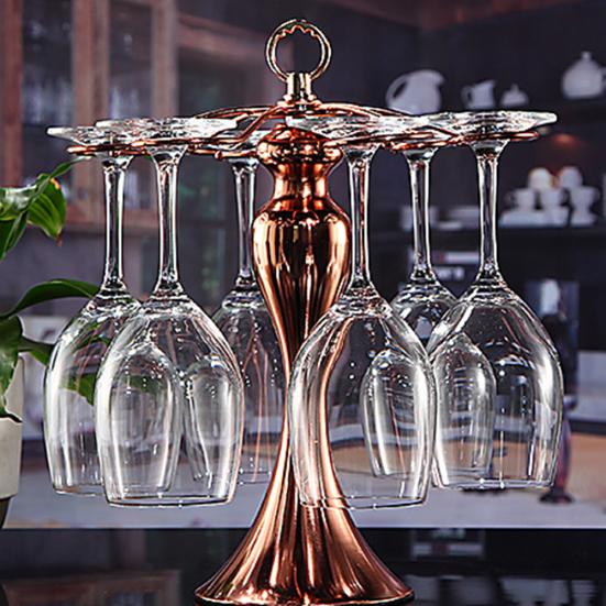 Elegant Metal Wine Glass Stemware Hanging Holder Storage Display Drying Rack