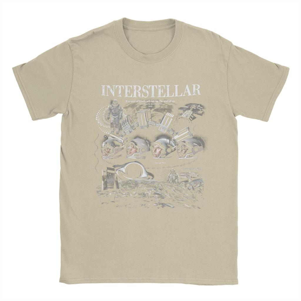 Interstellar Classic Movie T Shirts Unisex Cotton Vintage TShirts Round Neck  Tee Shirt Short Sleeve Clothing Plus Size