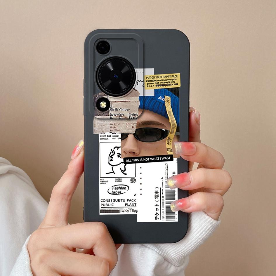 

Для Huawei Honor X8B X6A Nova 12 Ultra 12i 11 SE Y72 Чехол для телефона Модный милый противоударный противоударный матовый жидкий силиконовый корпус для девочек и мальчиков с защитой от падения Huawei Nova Y72 4G