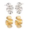 Fashion Ruffle Studs Earrings Statement Earring Copper Texture Ear Studs Ears Accessory Present for Woman and Girls