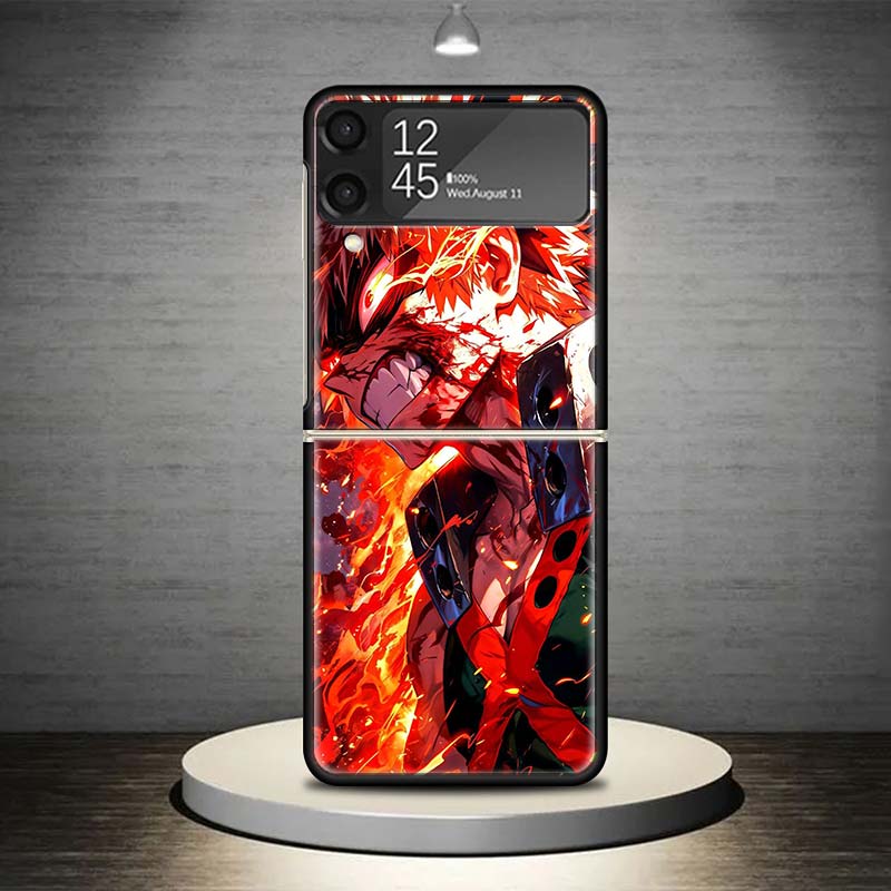 Bakugou Katsuki MHA My Hero Phone Case For Samsung Galaxy Z Flip 7 6 5 4 3 5G Shockproof Cover Z Flip7 Flip6 ZFlip5 Flip3 Flip4