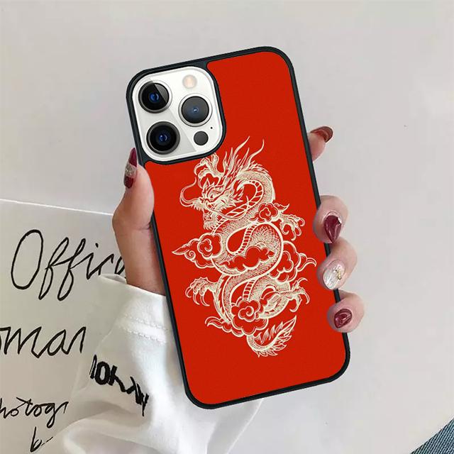 Japanese Dragon Style Phone Case For iPhone 11 12 13 14 Pro Max Mini Cover For iPhone X XS Max XR 5 6 7 8 Plus Coque