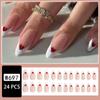 White French Tip False Nails with Red Heart Design