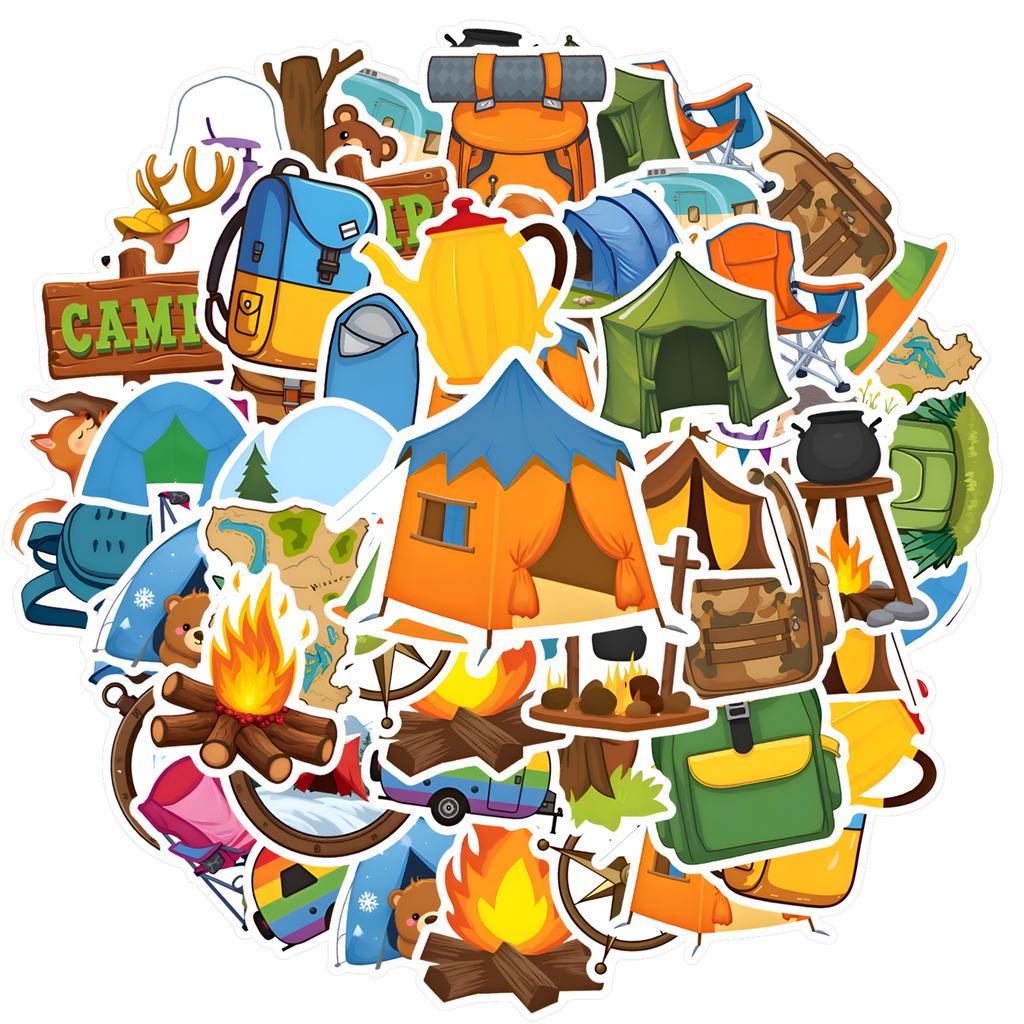 35pcs-50pcs Playful Nature Stickers Outdoor Outdoors School Supplies Stationery Stickers For Laptop Luggage Scrapbook DIY