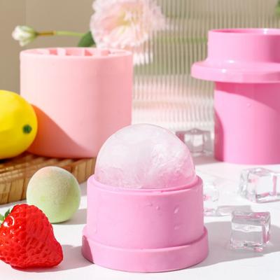 Whiskey Ice Ball Mold with Lid Food-Grade Silicone Sphere Tray for Freezer Easy-Release Leak-Proof, Stackable Dishwasher Safe Cocktail Accessory