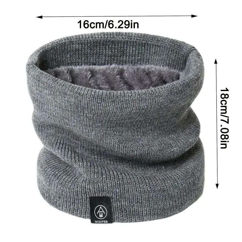 Knitted Solid Color Scarves Warm Thickened Neck Scarfs Ski Face Mask Tube Circle Scarf for Skiing Hiking Cycling