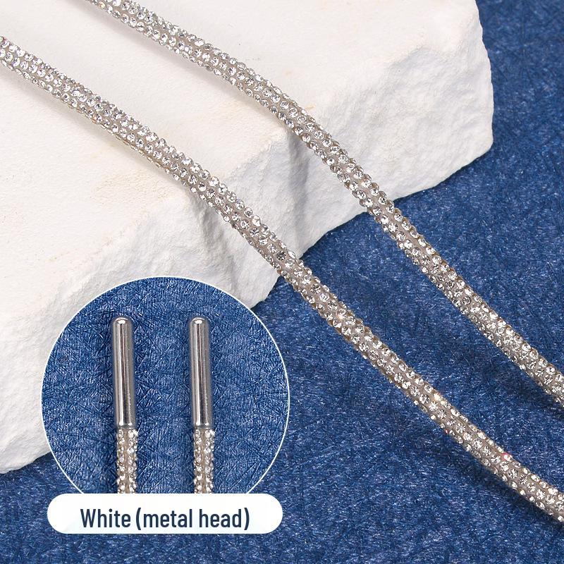 

Модные белые шнурки со стразами для обуви, шляп и одежды 180 cm