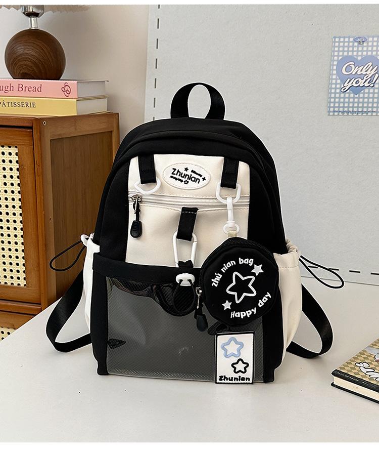 

School bag cute girl contrasting color mini girl Korean version of dopamine medium high value light