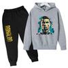 Ronaldo CR7 Stampa Idol del Calcio Abbigliamento Felpa per Bambini Set 2 Pezzi Tuta Pantaloni Tuta Sportiva per Bambini Ragazzi Abbigliamento per Bambine Tute Sportive