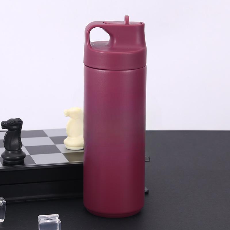 Sportkessel Outdoor Bergsteiger Topf Großvolumige Fitness Tasse Kunststoffgesprühte Edelstahl Thermos Reise Wasserflasche
