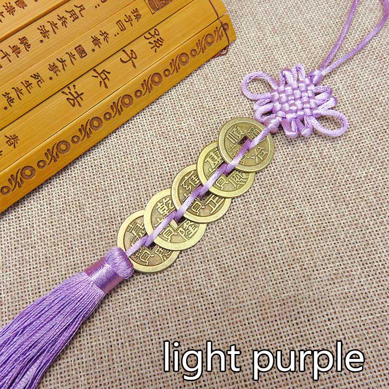 1Pcs Red Chinese Knot Lucky Charm Ancient Coin Pendant Decoration Collection Gift Keychain