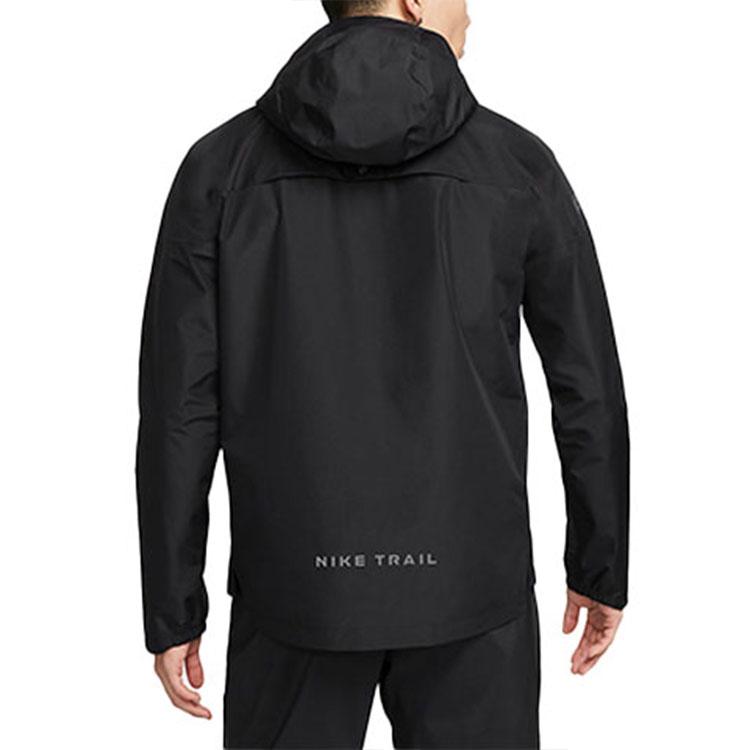 Nike Trail Series Gore-Tex Solid Color Logo Print Zip-Up Hooded Jacket Men Outerwear Black DM4660-010