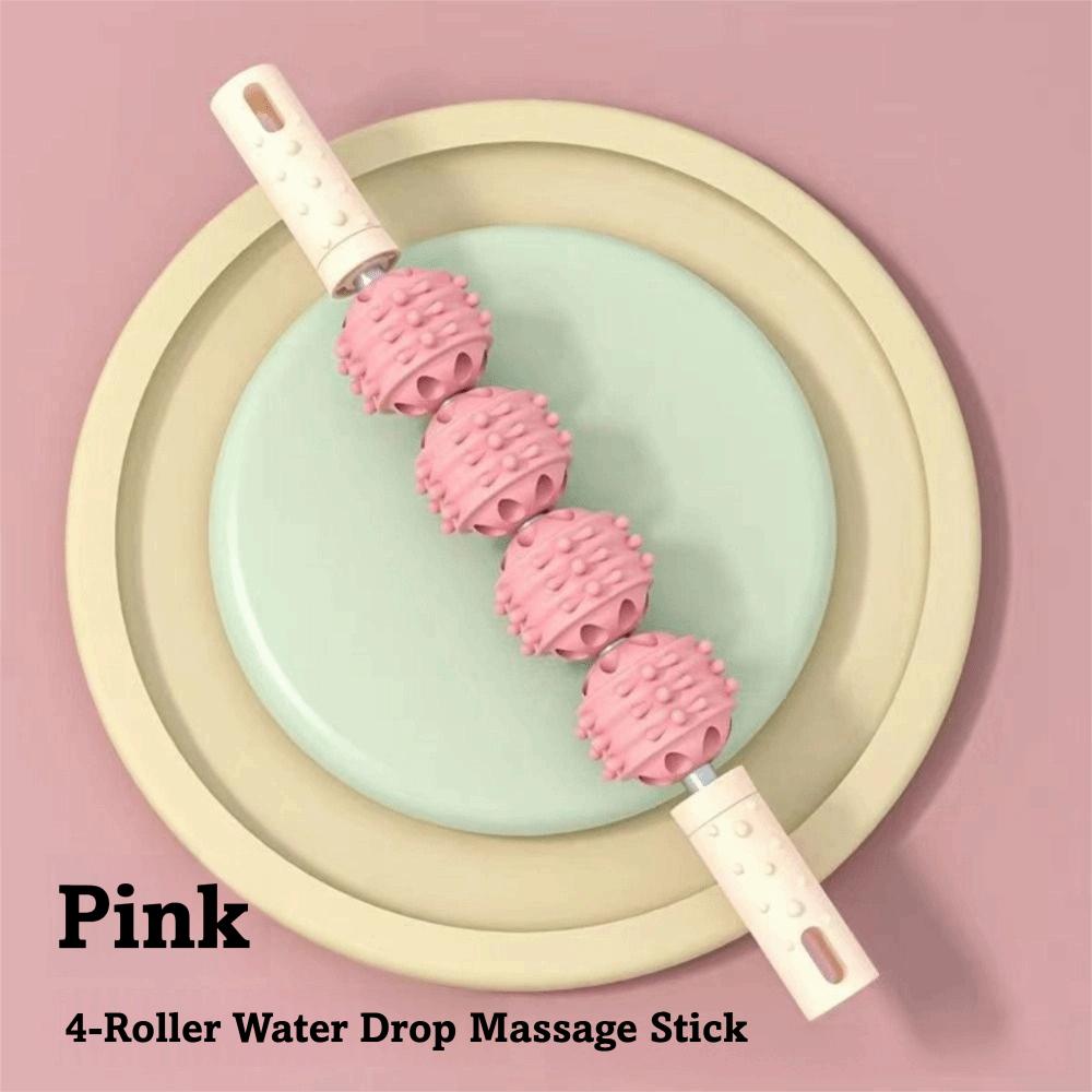 4 Ball Roller Massage Roller Wolf Tooth Texture Portable Muscles Massage Stick Lightweight Fascia Massage Leg Massage Stick