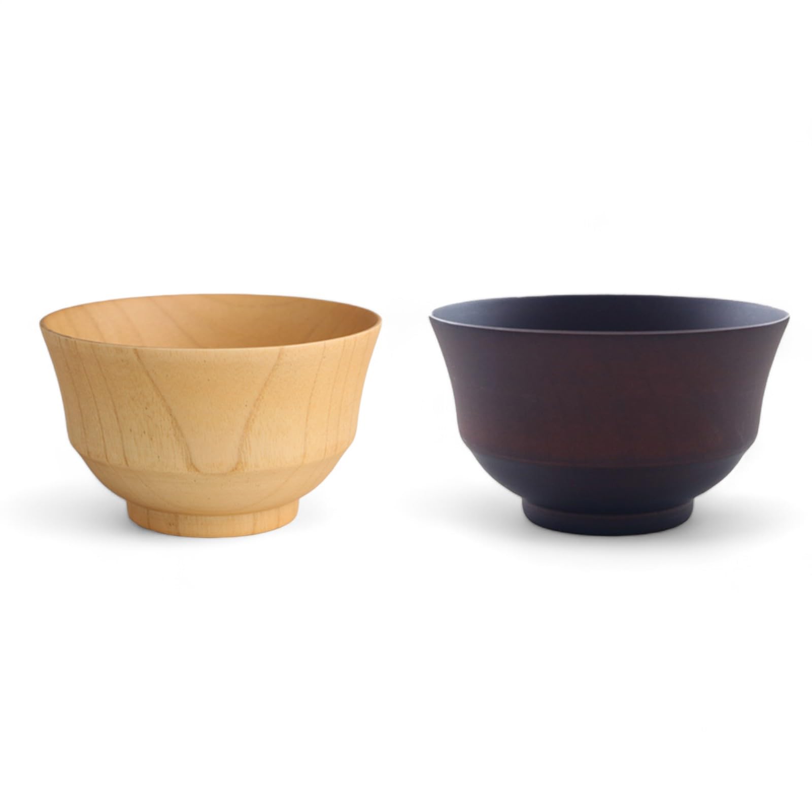 

J-kitchens Miso Soup Bowl, Wooden Pear, Kisai (Kisai) Natural & Dark Brown, Large, 12.5cm x 7.5cm, Current Model