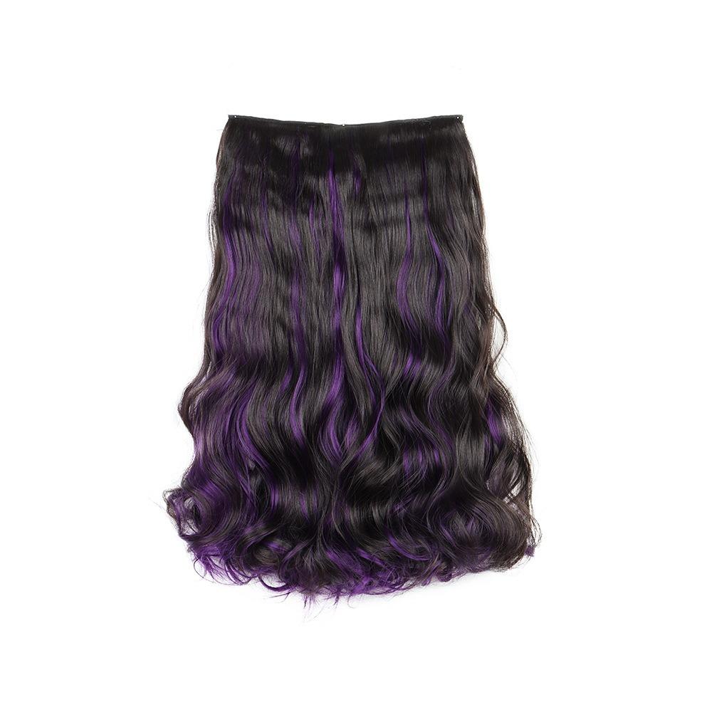 One Piece Colored Hairpieces Ombre Natural Lifelike Wig Soft Long Curly Hair Extensions For Women