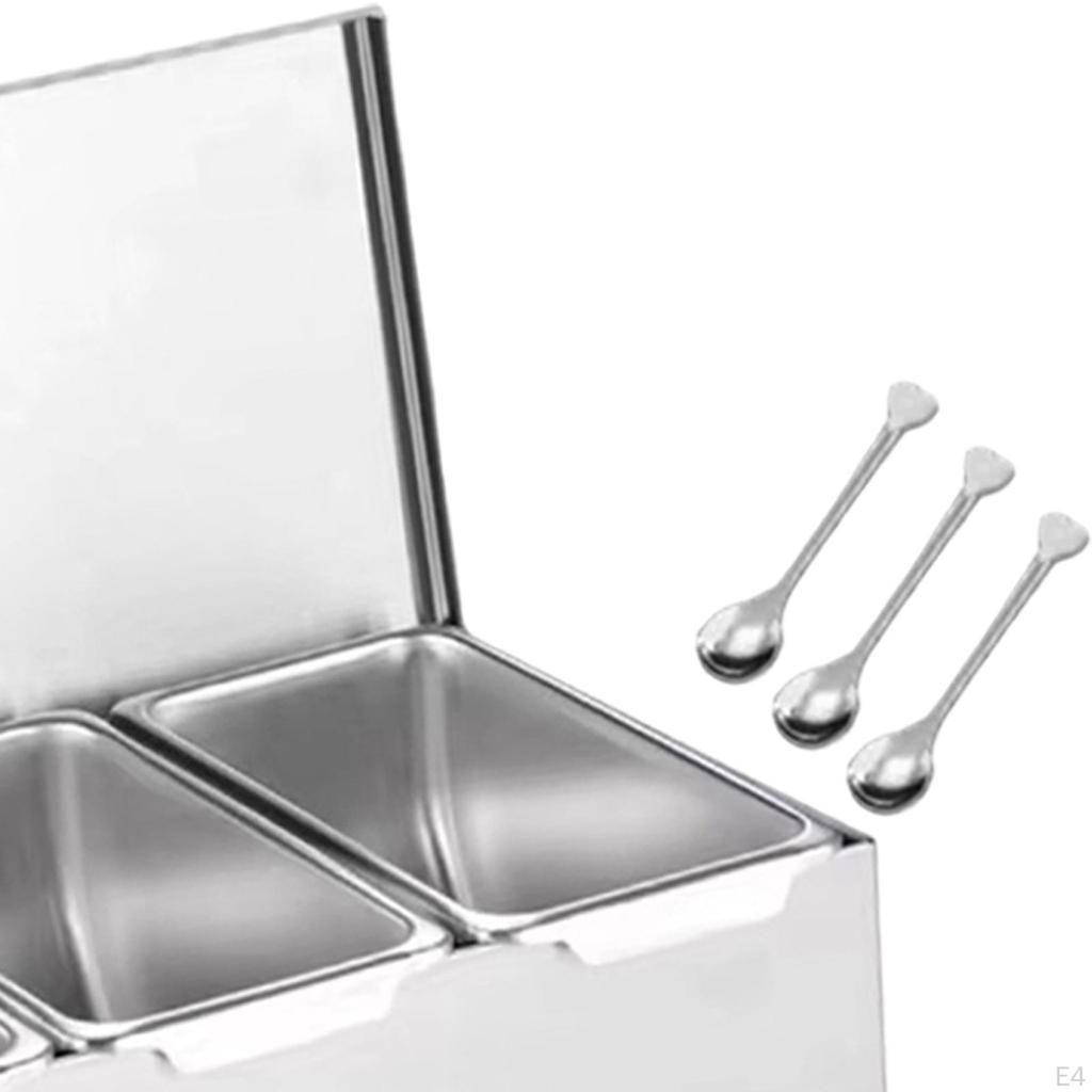 Krydderkrukke Krydder Krydder Oppbevaringsboks, Rustfritt stål for Restaurant Bar