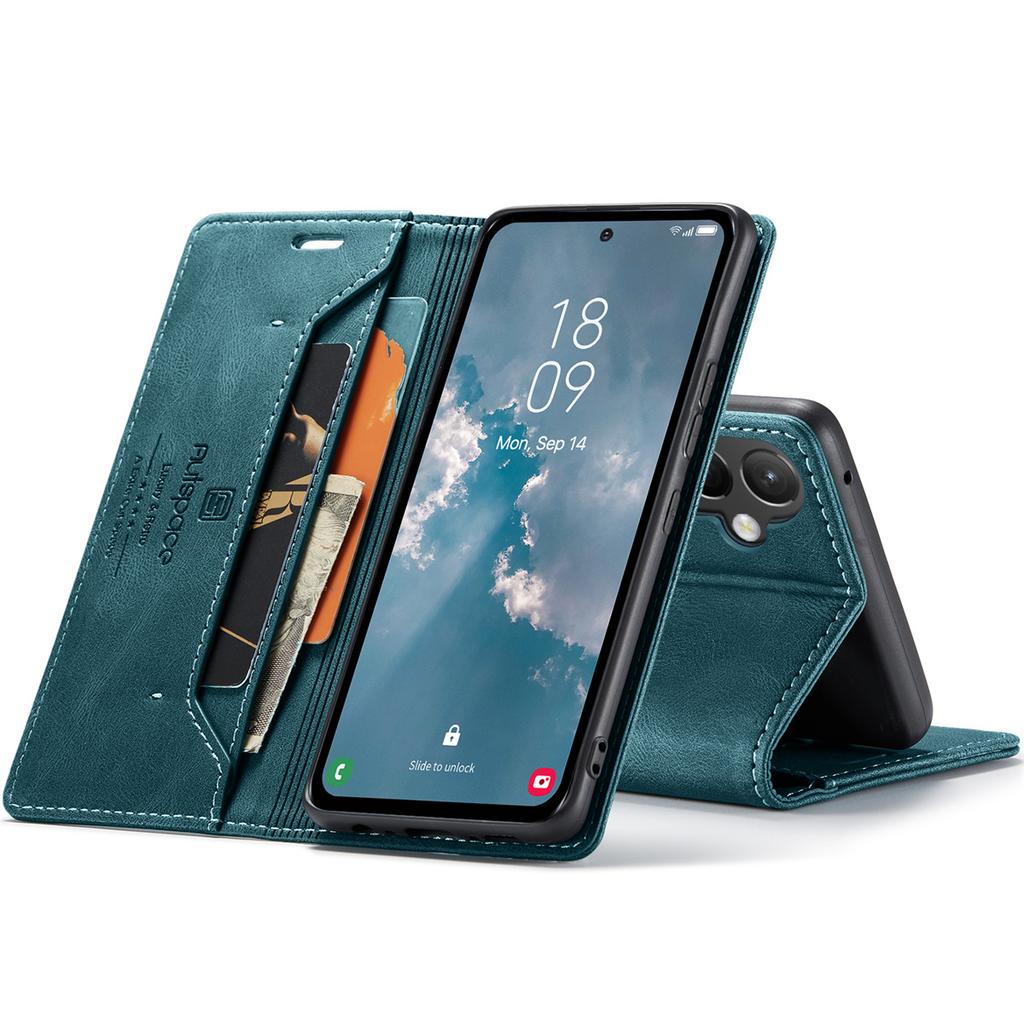 Premium Vintage Leather Wallet Case for Samsung Galaxy A15 4G/5G - RFID Protection Flip Cover with Card Slots, Shockproof Retro Style (4 Colors)