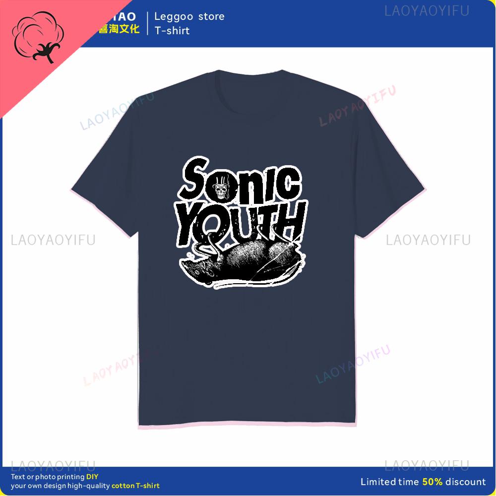 The Unique Sonic Youth Retro Rock Tshirt Is a Fashionable and Trendy Streetwear for Casual Shortsleeved Cotton Men and Women