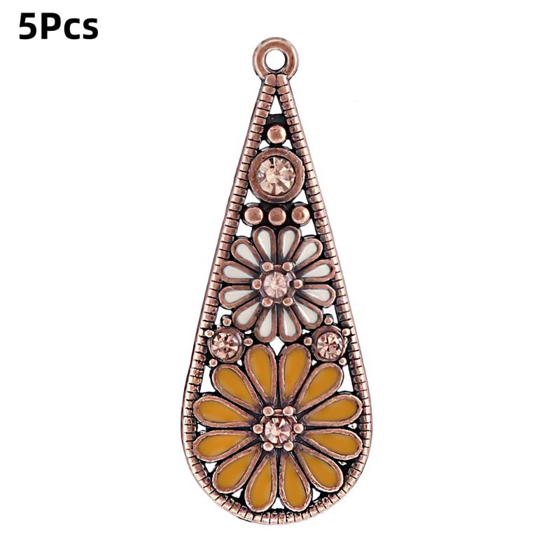 5Pcs Bohemia Enameling Teardrop Pendants For Women Diy Earrings Necklaces Pendants Charms Making Jewelry Accessories