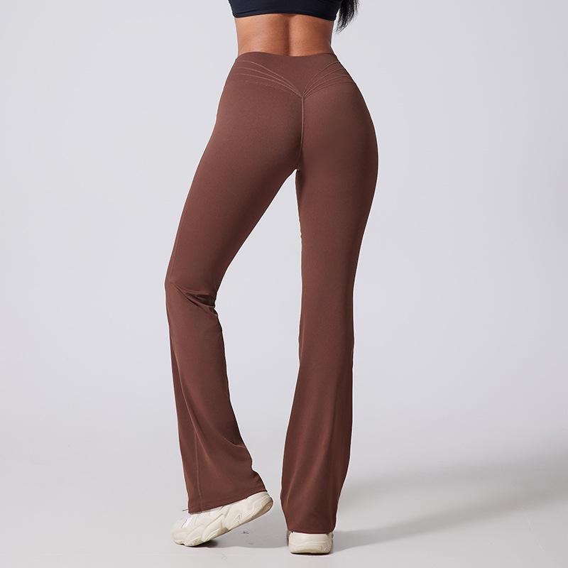 Peach High Waist Butt-Lifting Flare Yoga Pants for Women - Micro Flare, Skinny Fit, Long Length Fitness Pants