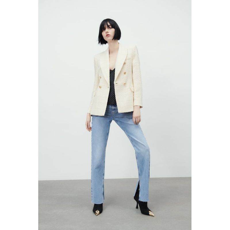 Classic Style Vintage Texture Double-Breasted Suit Jacket