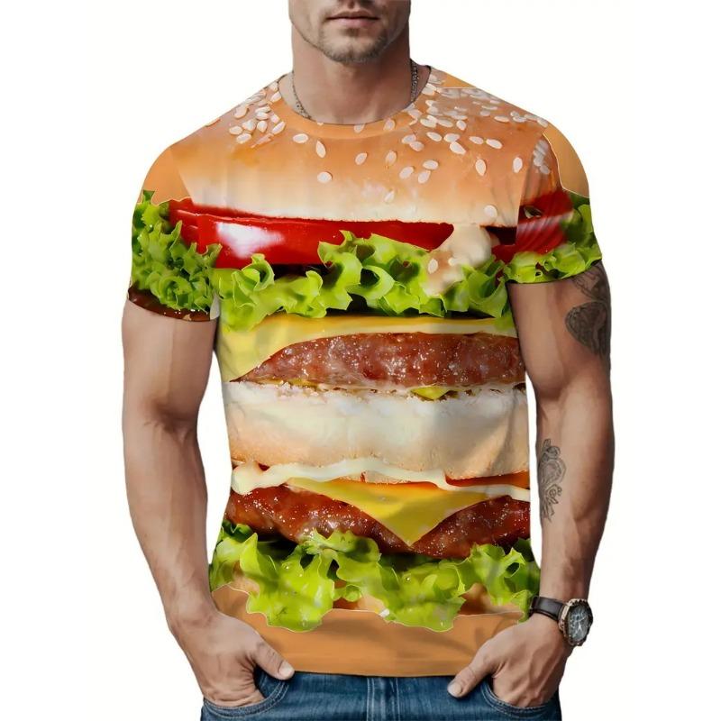 Sommer Herren T-Shirt Lustiges Gedrucktes Muster Kurzarm Sommer Outdoor Mode Rundhals Tops Übergröße Locker Herrenbekleidung