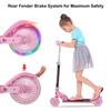 WeSkate Scooter for Kids with LED Light Up Adjustable Height Kick Scooters for Boys and Rear Fender Lightweight Folding Kids 110lb Weight Capacity