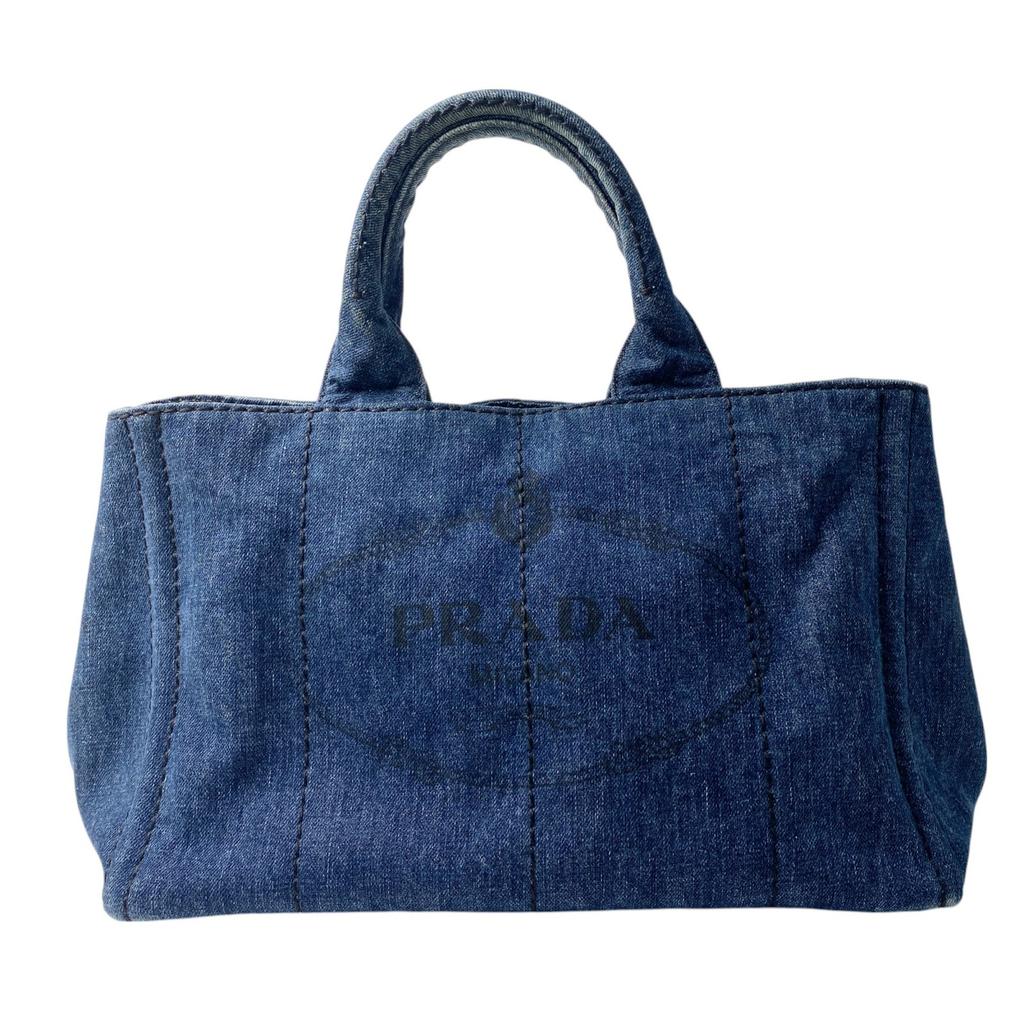 Used PRADAShoulder Bag Blue Denim Women