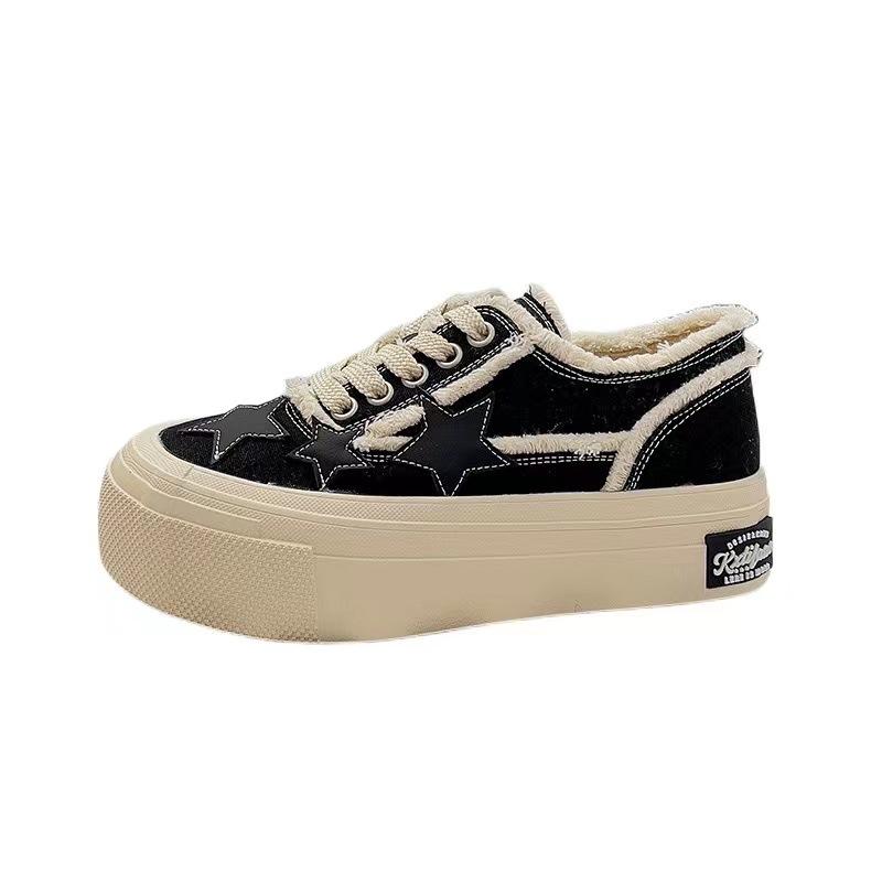 Canvas Shoes Women's New Thick-soled Low-top Student All-match Star Sneakers