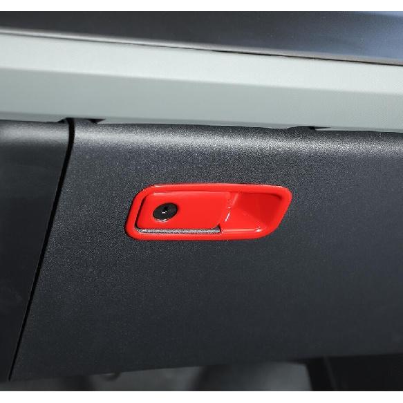 For 2021-2023 Ford Bronco ABS Red Car Co-pilot Storage Box Switch Cover Trim 2P