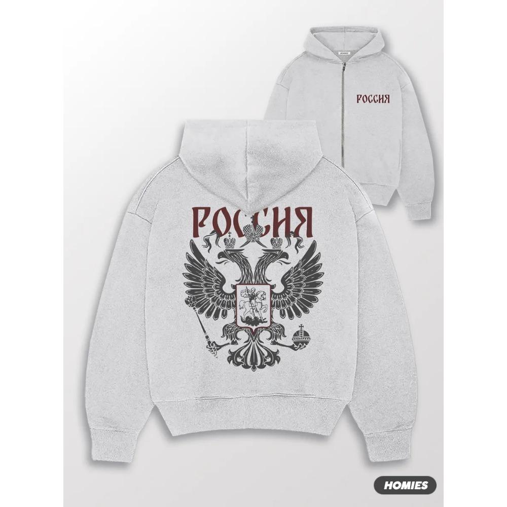 American Style Personalized Pattern Printed Men's and Women's Zipper Hoodie, Loose and Casual Zipper Sweater