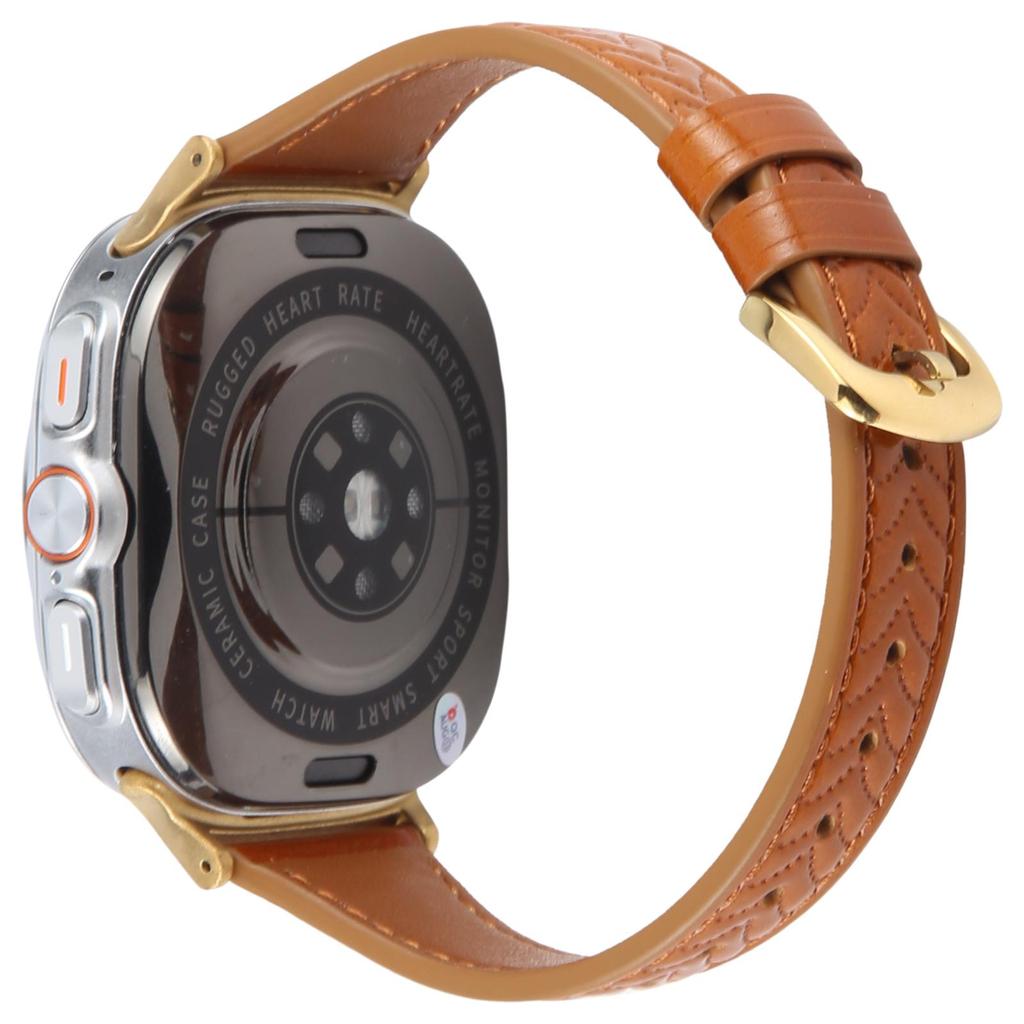 For Samsung Galaxy Watch Ultra 47mm Heart Pattern Embossed Watch Band Cowhide Leather Strap