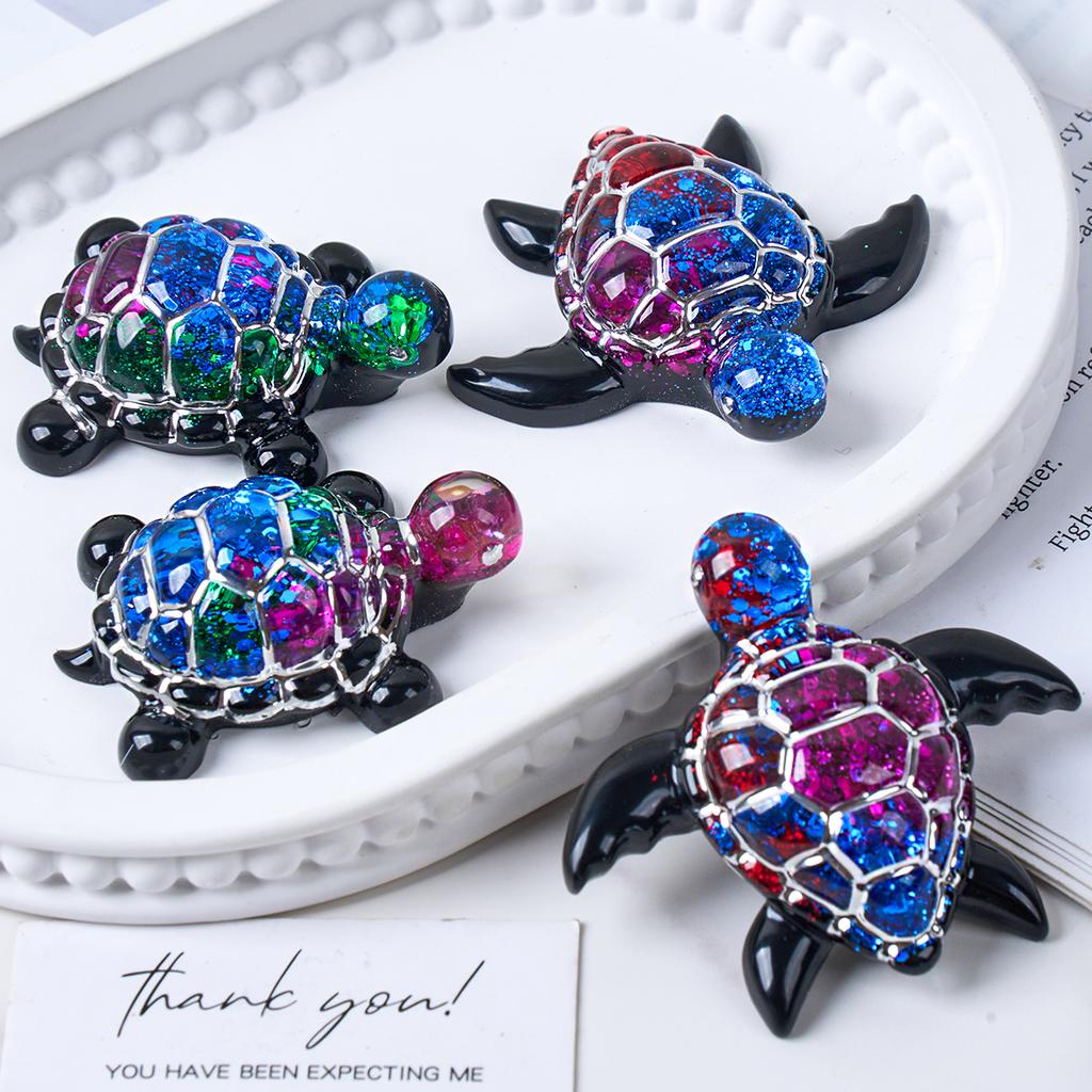 3D Sea Turtle Keychain Silicone Mold DIY Ocean Theme Animal Ornaments Tortoise Turtle Craft Making UV Epoxy Resin Jewelry Molds
