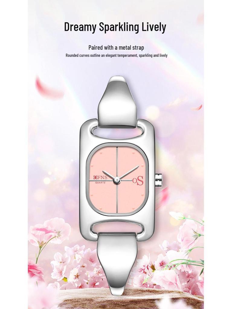 Oufanni Elegant Ladies' Waterproof Square Quartz Wristwatch - Lightweight Luxury Alloy Design.