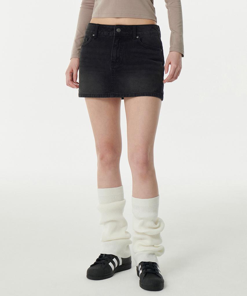 Musinsa Standard Woman Women'S Low-Rise Denim Mini Scotts [Washed Black]