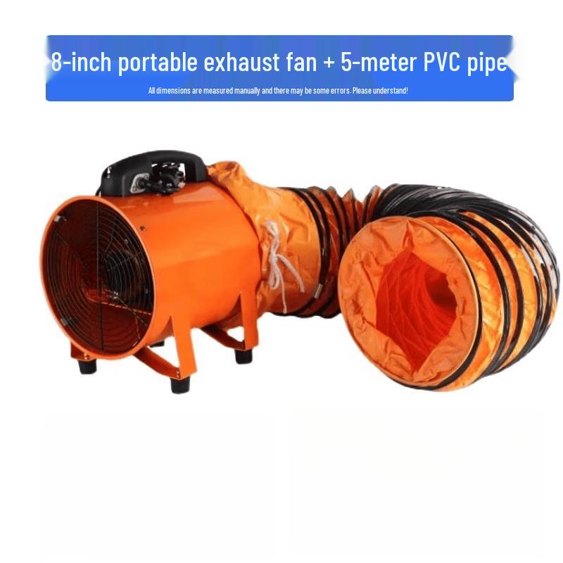 8-inch Portable Axial Flow Fan with Duct CN plug (adapter included)