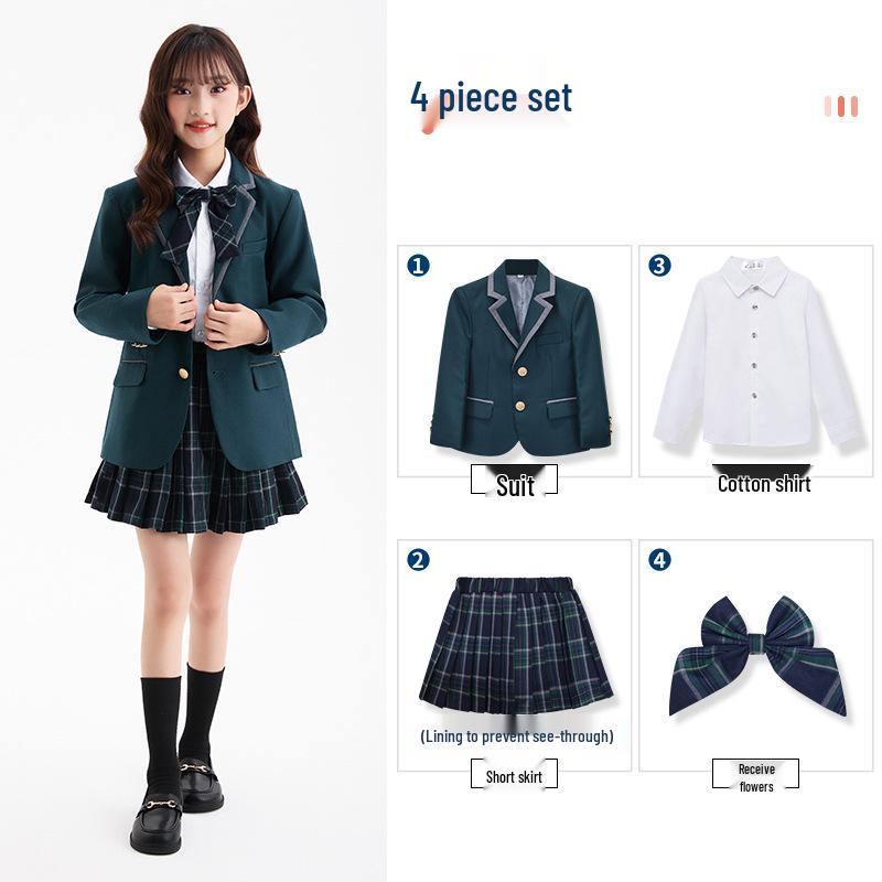 British Style School Uniform Set for Boys & Girls - Autumn/Winter Kindergarten & Performance Suit
