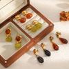 Elegant Resin Earrings For Women With Stainless Steel Material High Class Accessory