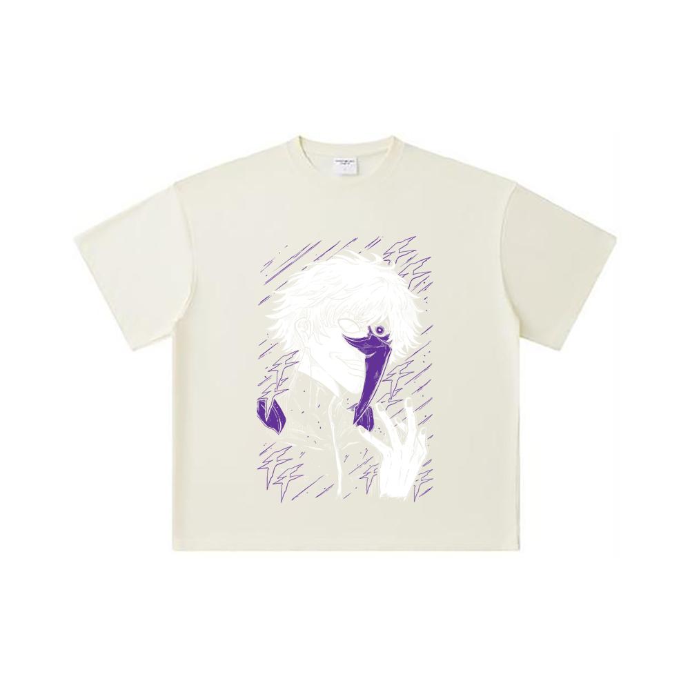 

260 GSM Double Yarn 32 Count 100% Cotton Tokyo Ghoul V2 Print Unisex Heavy Cotton T Shirt S абрикосовый