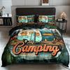Set Biancheria da Letto con Stampa Lettere Camper: (1 Copripiumino + 2 Federe) - Nessun inserto per cuscino incluso Dimensioni Queen per Tutte le Stagioni
