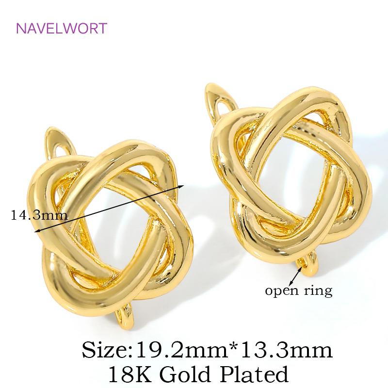

18K Gold Plated Earwires Earring Hooks For Jewelry Making,Brass Earring Fixtures,Fasteners For Earrings,DIY Earring Accessories 2 pieces