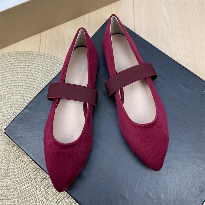 Fashion Flat Shoes for Women 2025 Spring and Autumn Ballet New French Pointed Shallow Mary Jane Shoes Large Size Women's Shoes 42 43 44