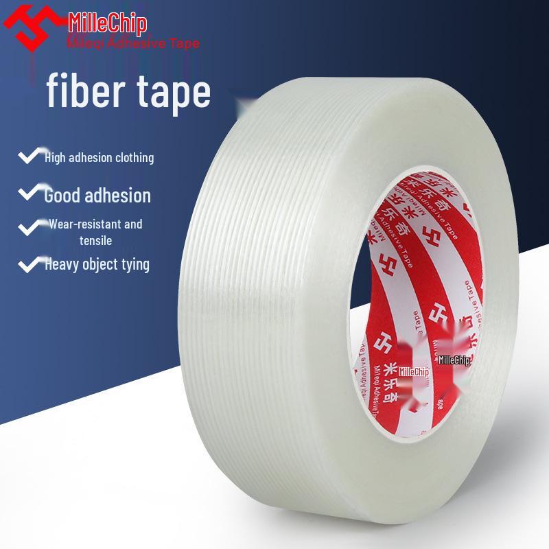 Strong Adhesive Striped Fiber Tape: Mold Fixing, Electrical Appliance Binding, No-Residue Packaging