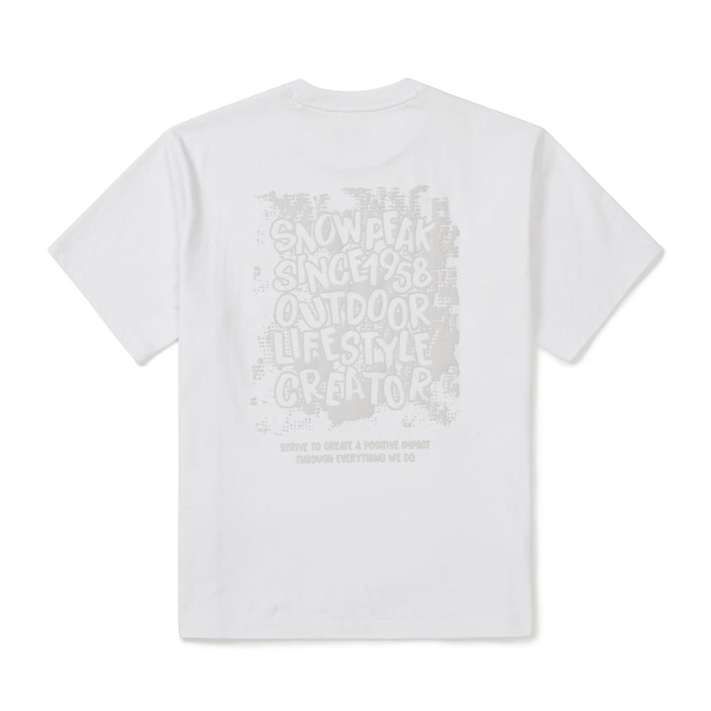SNOWPEAK Cotton Foam Lettering Short Sleeve T-shirt White (S25MMFTS58)
